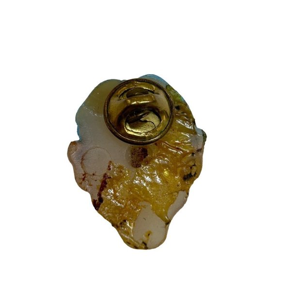 Vintage Resin Lapel Pin Old Man Sticking Tongue Out 1.25" - Picture 3 of 4